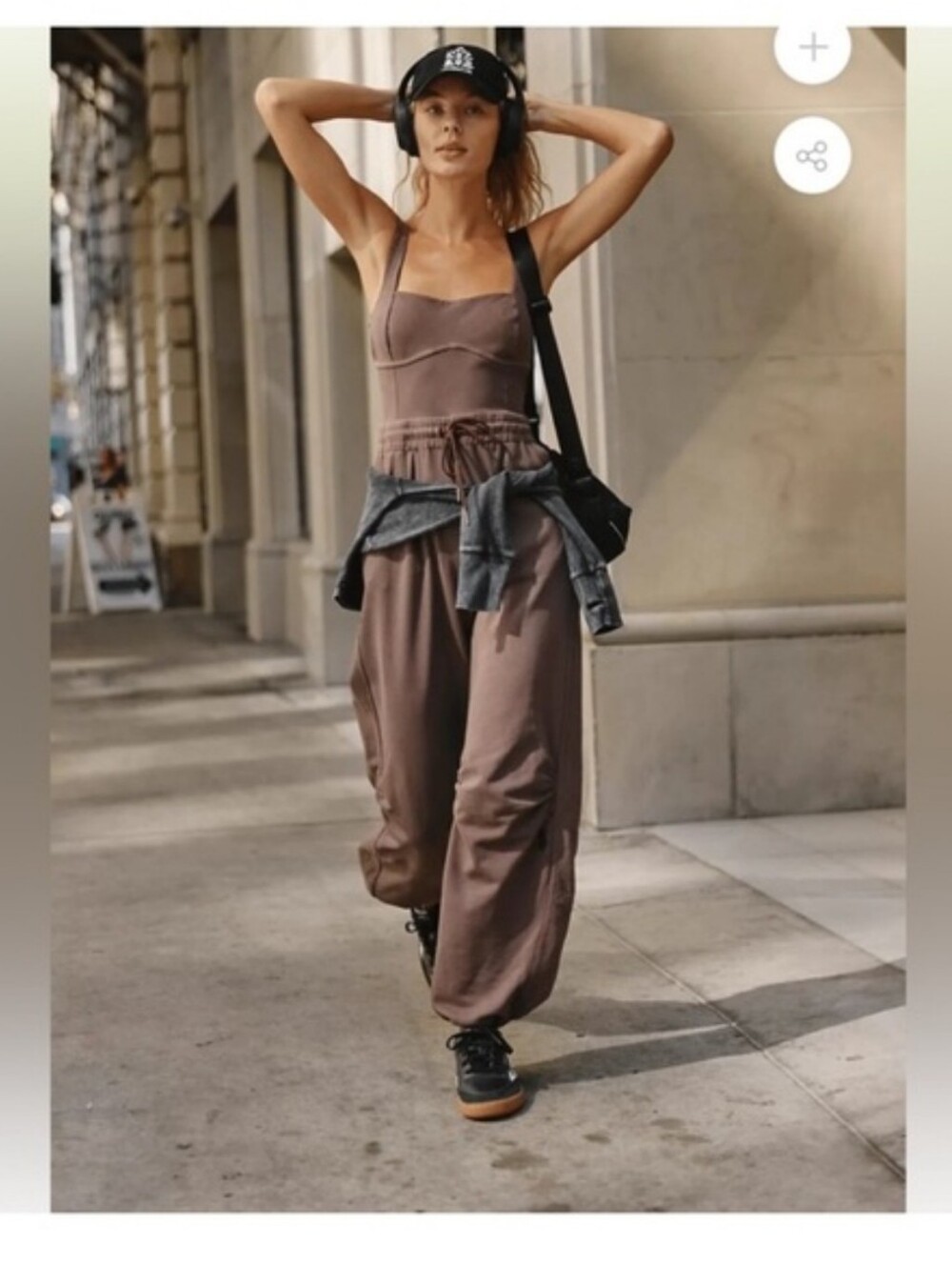 FP Movement by Free People Mauve-Taupe Scoop-Neck Jumpsuit